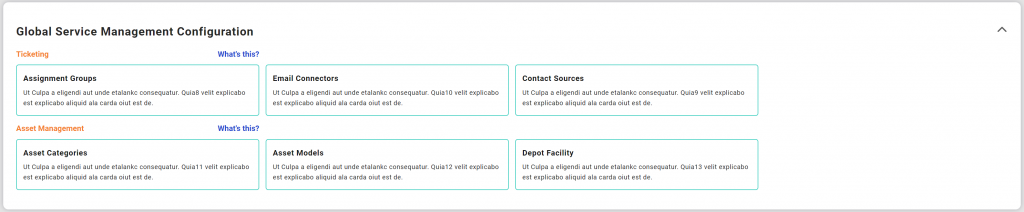 Global Service Management Settings