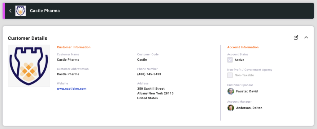 Customer Details Card
