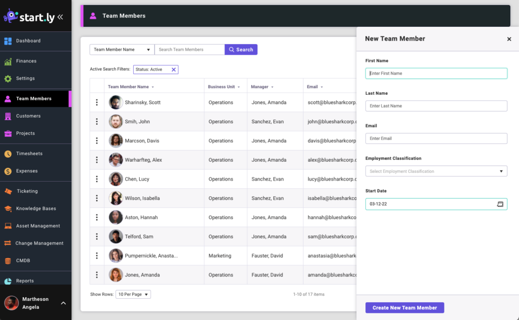 new team member form