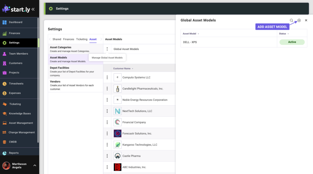 Asset Models - Asset Settings