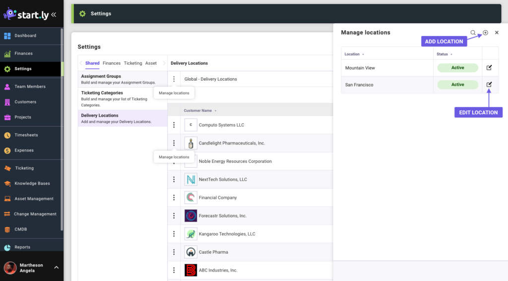 Manage Delivery Locations Settings Overview
