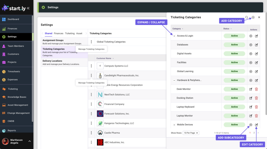 Managing Ticketing Categories Setting Overview
