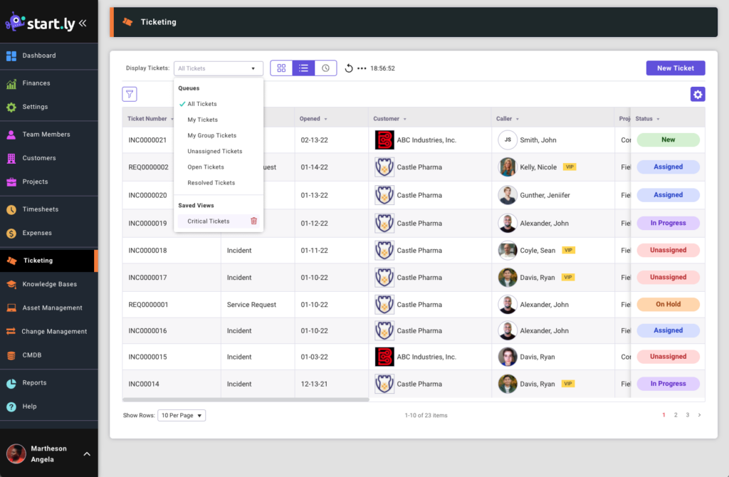 Saving ticketing list filter