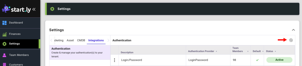 Authentication settings