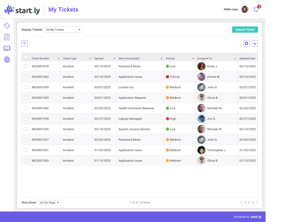 all of my tickets list