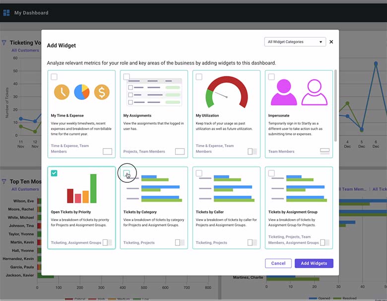The insights you've been looking for. Add the widgets that you need.