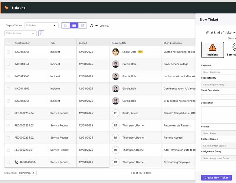 Ticketing convenient end user portal